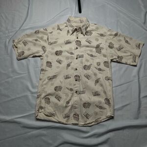 Beautiful all over graphic made in USA woolrich button up